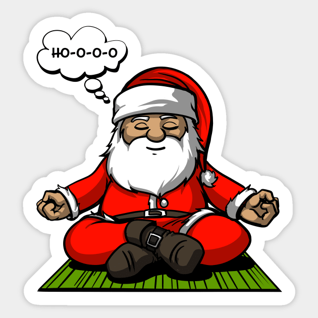 Santa Christmas Meditation Sticker by underheaven